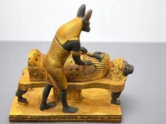 EGYPTIAN ANTIQUE STATUE RARE EGYPTIAN ANTIQUITIES OF GOD ANUBIS PHARAONIC BC