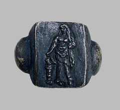 300 BC Ancient Roman Silver Ring Vesta the virgin goddess of hearth home family