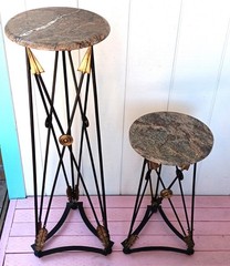 ARROW DISPLAY STAND vtg maitland smith wrought iron plant gold hollywood regency