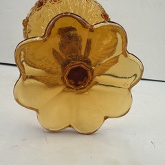 Vintage Fenton Rose Amber Footed Pedestal Glass Compote Candy Dish Trinket Bowl