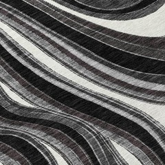 8′ Black Gray And White Round Abstract Washable Rug