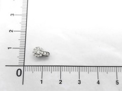 K18WG Diamond Pendant 0.20ct Flower Design Necklace Top Used