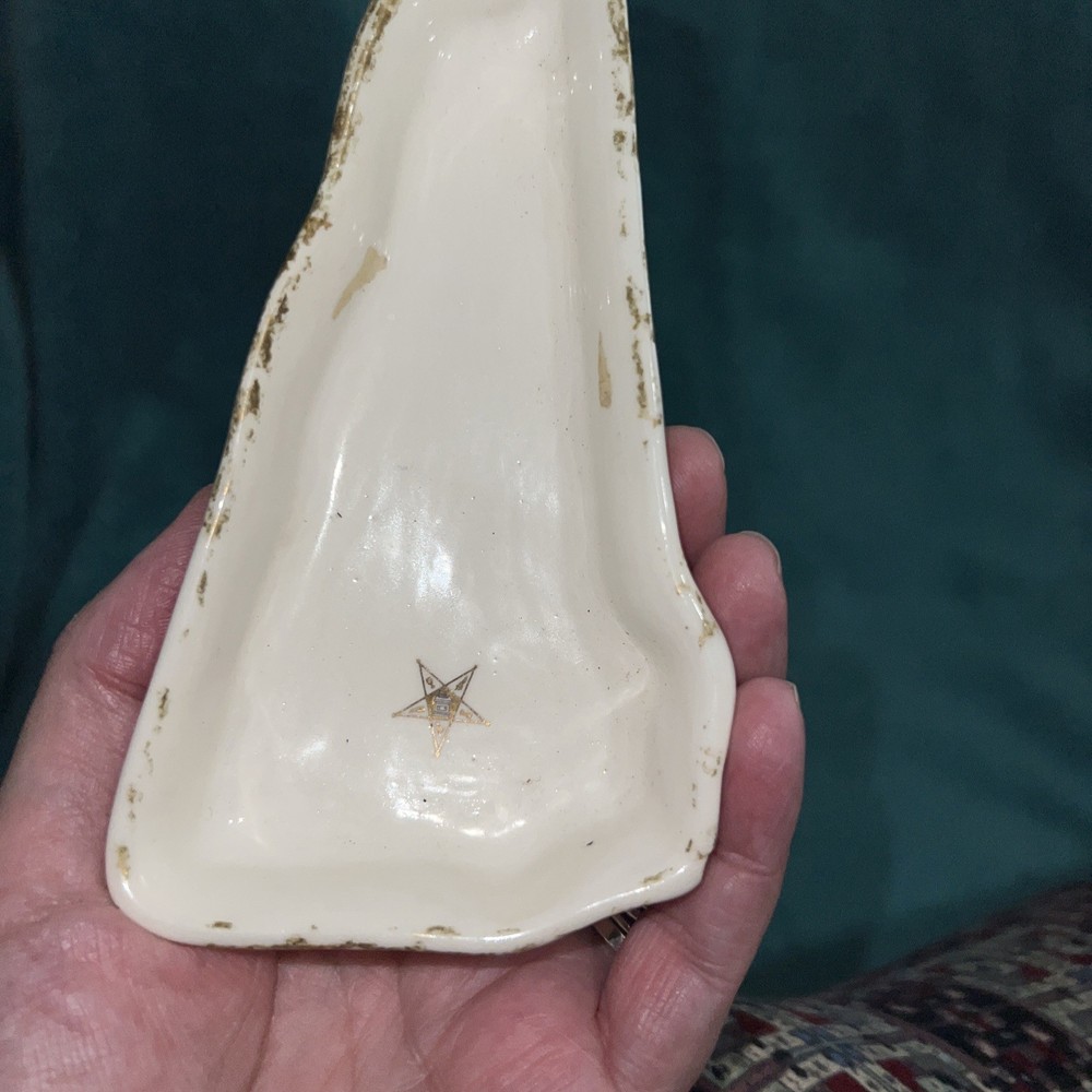 Vtg New Hampshire Shaped Trinket Dish Nic Kerson Pottery Grand Ch Diamond Jubi