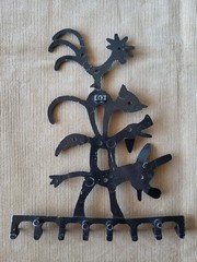 Vintage Wall Hook Bremen Town Musicians Cast Aluminum USSR 8 Hooks 1970s