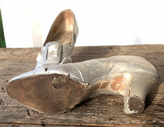 Vintage costume shoes 1900-1920’s high heel buckle shoes silver Edwardian