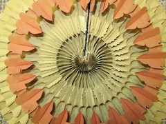 RARE Antique PAPER WREATH FAN Oneonta NY New York EC Reynolds Germany Cockade