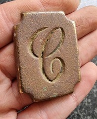 Post Medieval / Georgian Horse Harness Mount Antique Detecting Find Letter C