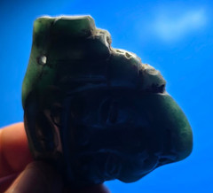 PRE-COLUMBIAN MAYAN JADE DUALITY MASK PENDANT
