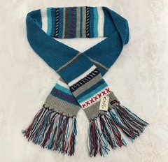 Oakley Winter Scarf Astral Blue Grey White Fringe Snow Skiing Snowboard Ski NWT
