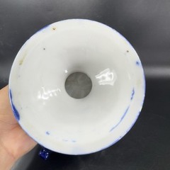 Antique Fine Porcelain Vase Vessel Footed Dish Bowl W Handles Decorated Ceramic