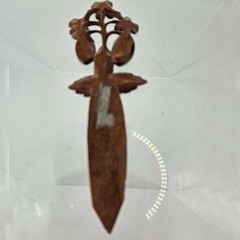 Rare Vintage carved wood Black Forest delicate floral bookmark