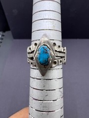 Beautiful Old Natural Torques Stone Unique Ring From Afghanistan