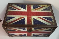 Union Jack UK Flag Treasure Box Chest United Kingdom Trunk Collectible