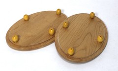 Wood Risers Small Oval Display Stands with Ball Feet Set 2