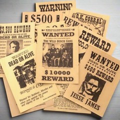 Wanted Posters Parchment With Antique Finish (Set of 12)