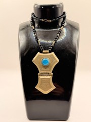VERY RARE ANCIENT EXTREMELY AGATE PROTECTION AMULET NECKLACE ARTIFACT AUTENTHIC