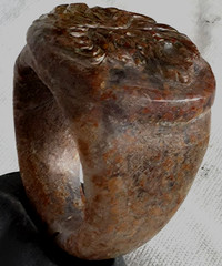 300 BC Authentic Ancient Roman hololith Ring Engraved Gemstone Lion MUSEUM GRADE