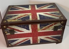 Union Jack UK Flag Treasure Box Chest United Kingdom Trunk Collectible
