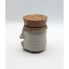 Vtg Studio Pottery Face Pencil Sharpener 3.5″ Speckled Stoneware Handmade Unique