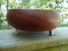 Teak Wardrobe Bowl Footed Catch All Trinket Dish Made In Taiwan VTG Classic