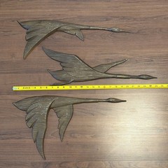 Vintage Set of Sexton Canadian Geese Flight Wall Sculpture Art USA 20″