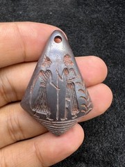 Beautiful Old Garnet Stone Antique Roman Greek Craved Intaglio Pendent