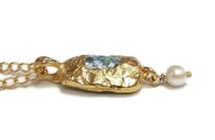 Authentic Roman Glass Gold Plated Pendent Ancient Fragments 200 B.C