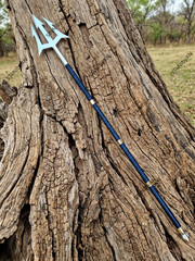 Handmade Poseidon Trident 60” Steel Spear Leather Wrapped Handle Cosplay Prop