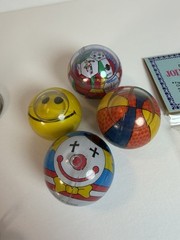 Vintage Junk Drawer Lot Clown Jet Balls Taiwan Keychains Novelty Toys 17 Pc OOAK