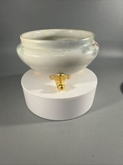 Antique GDA France Hand Painted Floral Hairpin Receiver Porcelain Dish Limoges