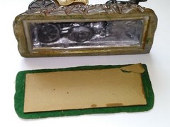 Vintage Painted Cast Aluminum Horses & Stagecoach Bookend Doorstop Carriage