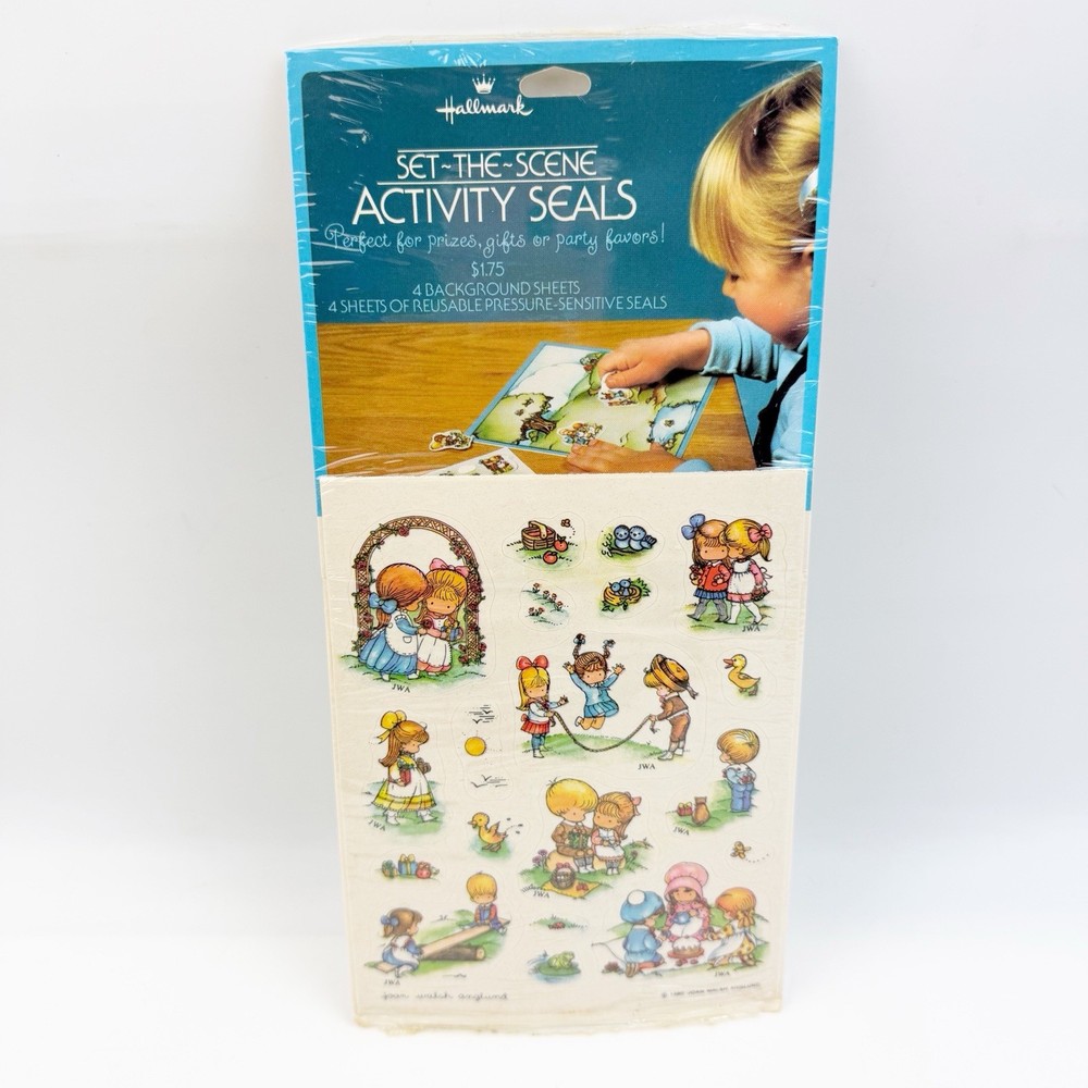 Vtg 1980 Hallmark Set The Scene Activity Seals Sheets Joan Walsh Anglund Girls