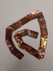 Brutalist Copper Belt Necklace Industrialist Modernist Steampunk Armor Metalwork