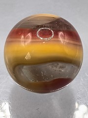 .76″ Akro Corkscrew Popeye Red, Yellow, White, Clear Shooter Marble- #CE138