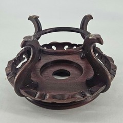 Vintage carved wood plant stand jar vase statue display base pedestal Riser