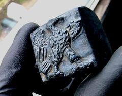 300 BC Authentic Ancient Roman hololith Ring Engraved Gemstone Depict Eagle