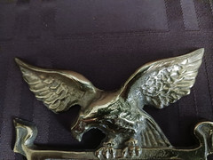 Vintage Brass Eagle Guard Mounting Frame Mail Slot 716 E Edwardian Rare
