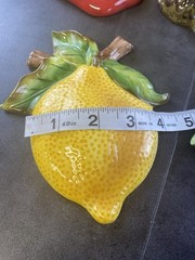 Home Interiors Lot of 5 Fruit Ceramic Wall Hangings-CLEAN