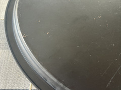 Antique Victorian Oval Black Tole Tray Hand Painted Floral Metal 24” Vtg Patina