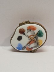 Authentic Limoges Box France Artist’s Paint Pallet Chamart Co. Exclusive