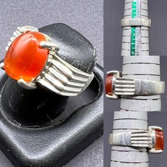 Natural Carnelian Agate Pure Sliver Antique Ring From Afghanistan 🇦🇫