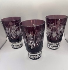 Ajka Marsala Collection Cut crystal set of three