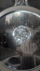 Stunning Oversized Hand Blown Art Glass Cloche / Display Dome Bullicante Bubbles