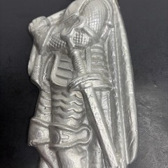 Vintage MCM Cast Aluminum Medieval Knight Wall Plaque 11.5”- #3
