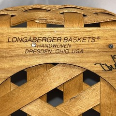 Longaberger Hexagon Clock Basket Artisan Signed No Writing on Face RARE 1997 USA