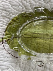 Vintage Avon, Oval,Clear Crystal Glass Dish, Heavy Glass, Jagged Edge, 5″ Long!