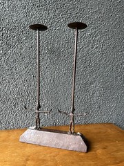 Candle Holder Candelabra Abstract Sculpture Metal Art Modernist Mid Century Mcm