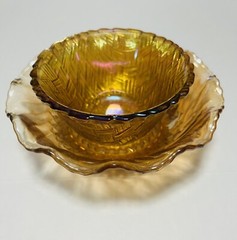 Vintage Carnival Glass Candy Dish Bowls Unbranded 6.5″