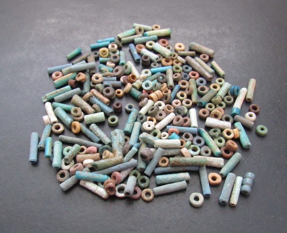 NILE Ancient Egyptian Lot of Mummy Bead Necklace ca 600 BC