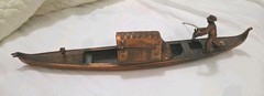 Vintage Gondola Gondolier Music Box Copper Color Plated READ Repair Project